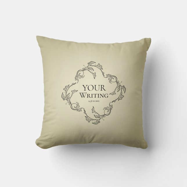 Minimalist Elegant Custom Text Throw Pillow (Front)