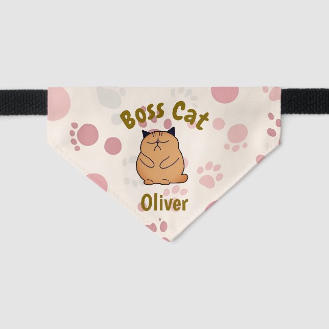 Minimalist Elegant Cute Cat Pet Bandana Pet Bandana Collar (Front)