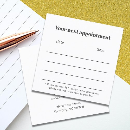 Minimalist Elegant Dark Grey White  Appointment Card