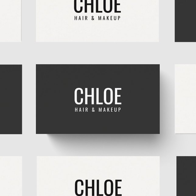 Minimalist Elegant Dark Grey White Bold Beauty Business Card (Creator Uploaded)