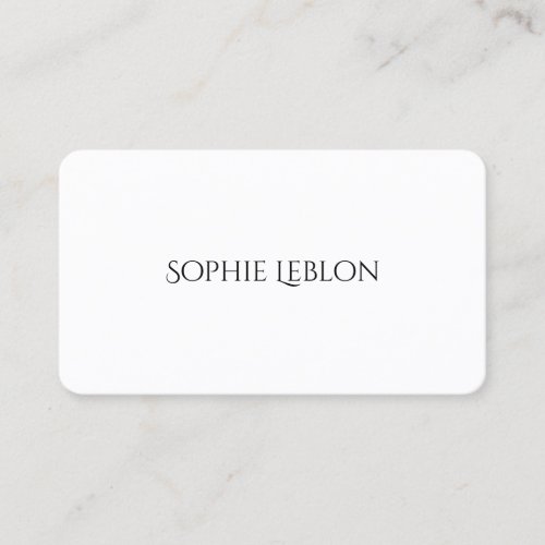 minimalist elegant decorative font style white business card