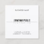 Minimalist Elegant Design Modern BW Smart Plain Square Business Card