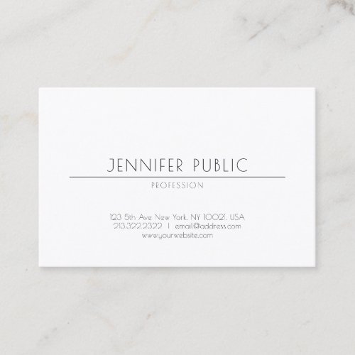 Minimalist Elegant Design Professional Plain Chic Business Card