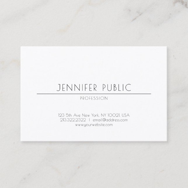 Minimalist Elegant Design Professional Plain Chic Business Card (Front)
