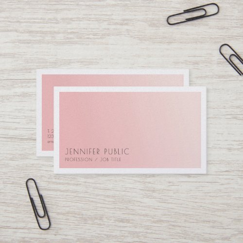 Minimalist Elegant Design Trendy Blush Pink Luxury Business Card