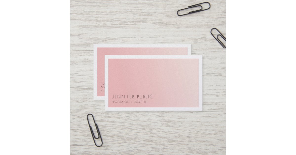 Minimalist Elegant Design Trendy Blush Pink Luxury Business Card | Zazzle