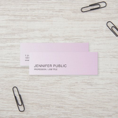 Minimalist Elegant Design Trendy Pink Purple Luxe Mini Business Card