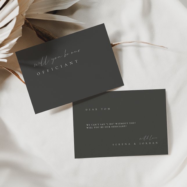 Minimalist Elegant Dusty Gray Officiant Proposal  Invitation (Creator Uploaded)