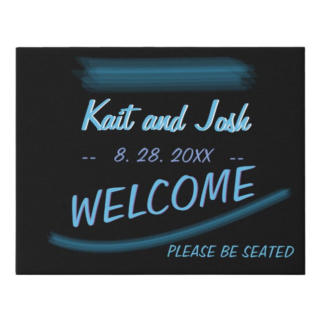 Minimalist Elegant Fab Style Wedding Faux Canvas Print (Front)