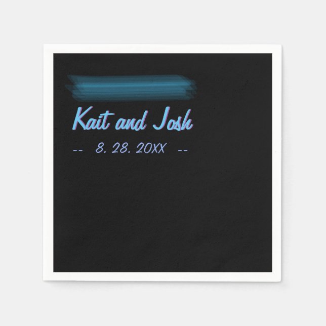 Minimalist Elegant Fab Style Wedding Paper Napkins (Front)