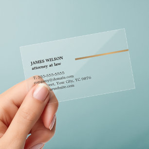 Minimalist Elegant Faux Copper Line Attorney Clear Business Cards