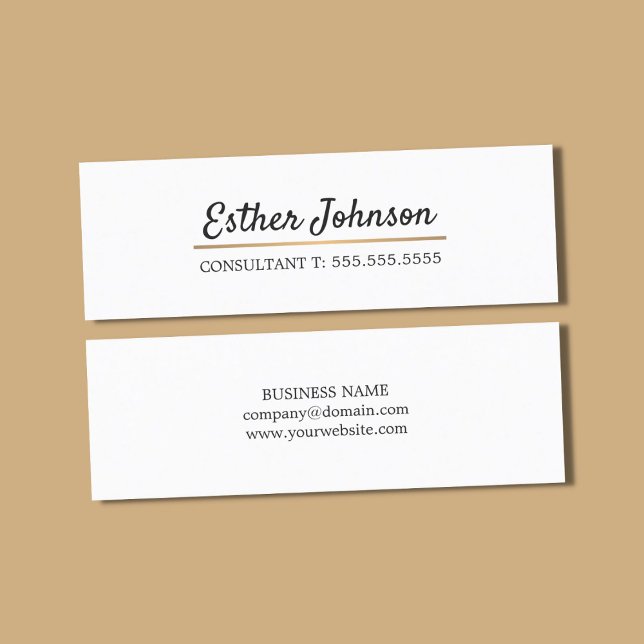 Minimalist Elegant Faux Copper Line Consultant Mini Business Card (Creator Uploaded)