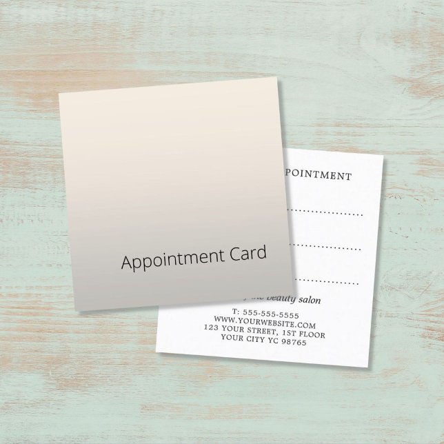 Minimalist Elegant Faux Silver Beauty Salon  Appointment Card (Creator Uploaded)