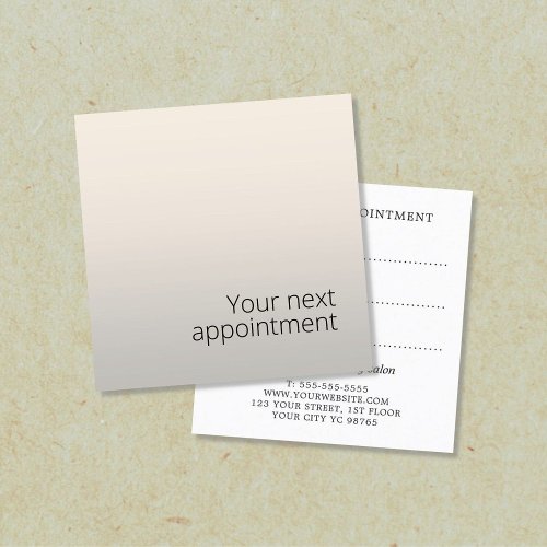 Minimalist Elegant Faux Silver Beauty Salon Appointment Card