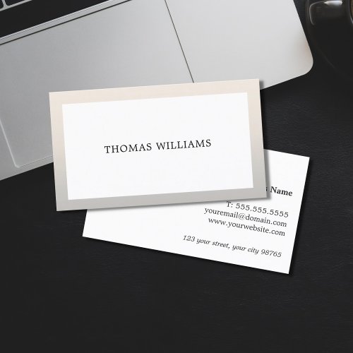 Minimalist Elegant Faux Silver Consultant Business Card