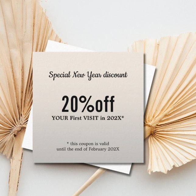 Minimalist Elegant Faux Silver White Beauty Discount Card (Creator Uploaded)