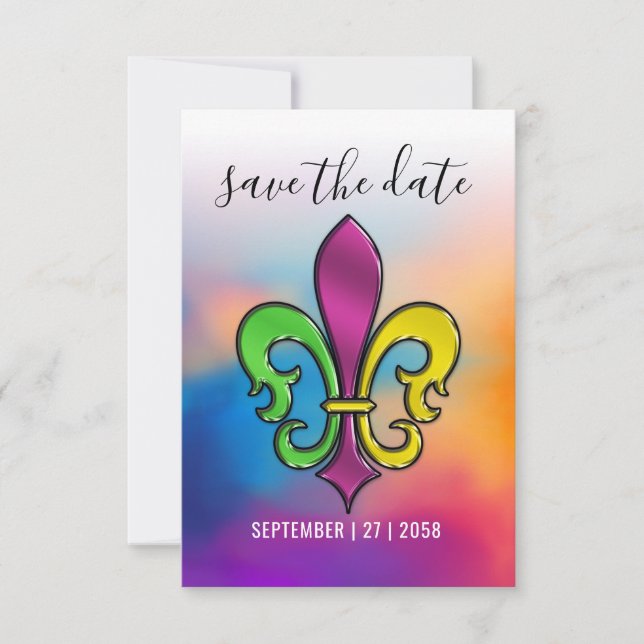 Minimalist Elegant Fleur De Lis Design Thank You Card (Front)