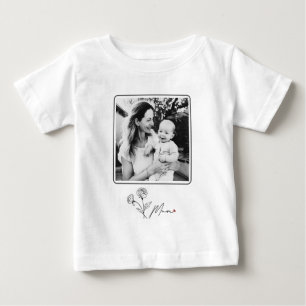 Minimalist Elegant Floral Mom  Baby T-Shirt