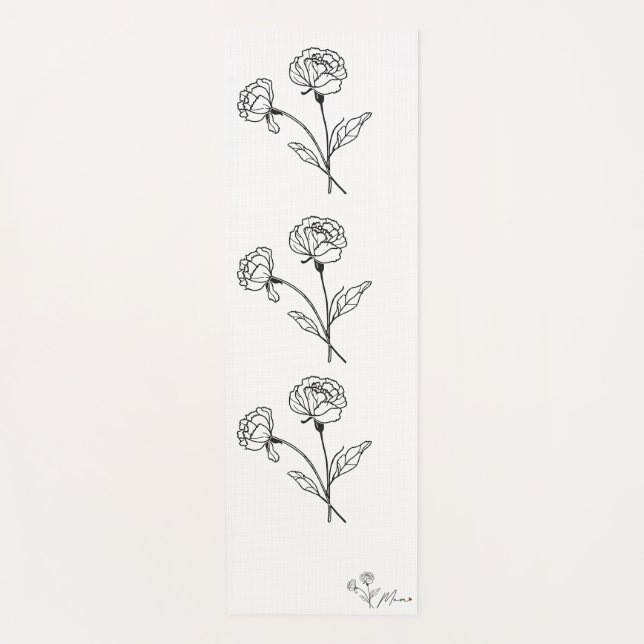 Minimalist Elegant Floral Mom  Yoga Mat (Front)