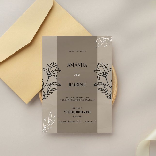 Minimalist Elegant Floral Wedding Invitation (Creator Uploaded)