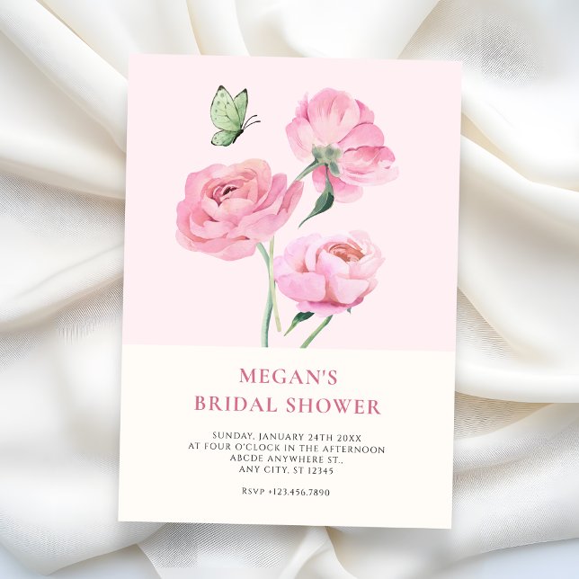Minimalist elegant flower bridal shower invitation (Creator Uploaded)