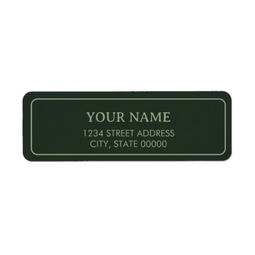 Minimalist Elegant Forest Green Label