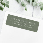 Minimalist Elegant Forest Green Return Address Label<br><div class="desc">A stylish minimal return address label with classic typography in black on a clean simple minimalist grayish forest green background. The text can be easily customized for a personal touch. A simple,  minimalist and contemporary design to stand out from the crowd!</div>
