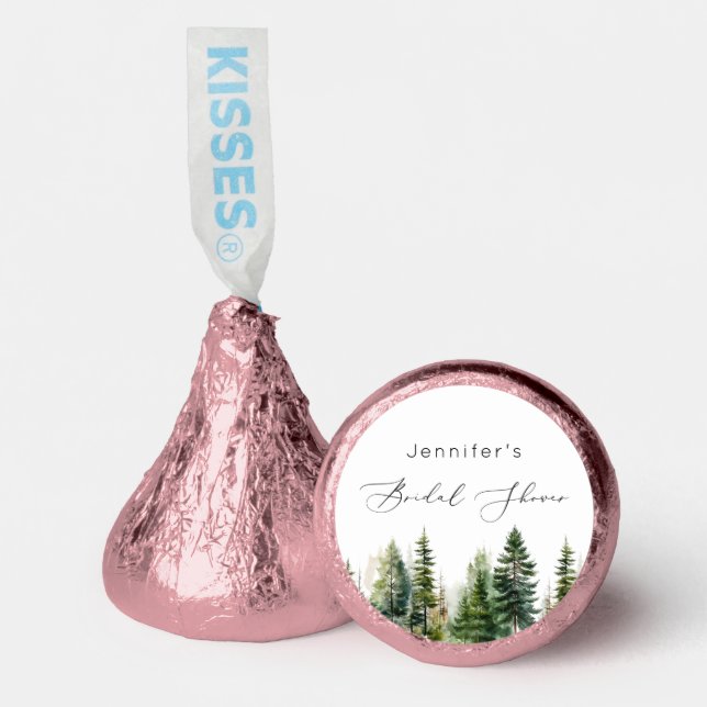 Minimalist elegant forest rustic bridal shower hershey®'s kisses® (Front)