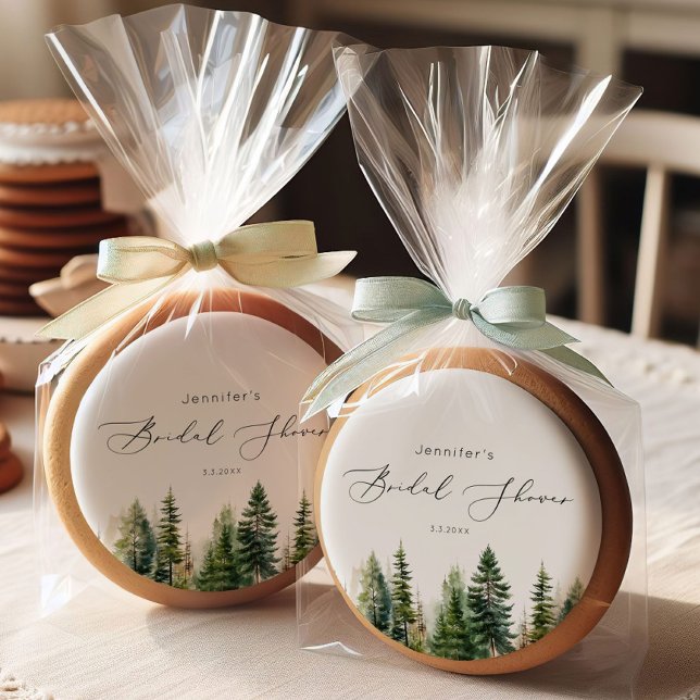 Minimalist elegant forest rustic bridal shower sugar cookie (Creator Uploaded)