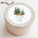 Minimalist elegant forest rustic wedding classic round sticker<br><div class="desc">Minimalist elegant forest rustic wedding Classic Round Sticker 
Matching items available.</div>