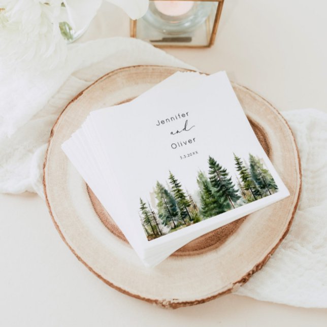 Minimalist elegant forest rustic wedding napkins (Creator Uploaded)