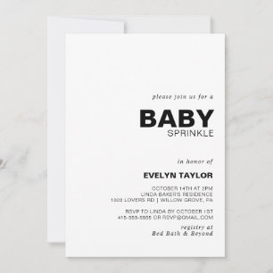 Minimalist Elegant Formal Baby Sprinkle Invitation