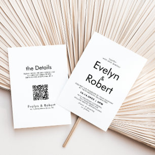 Minimalist Elegant Formal Back and Front Wedding   Invitation