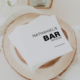 Minimalist Elegant Formal Bar Mitzvah Napkins
