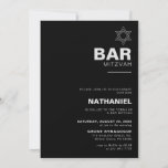 Minimalist Elegant Formal Black Bar Mitzvah   Invitation<br><div class="desc">This minimalist elegant formal black bar mitzvah invitation is perfect for a traditional religious event celebration. The design features a beautiful font in a black white background to compliment your event.</div>