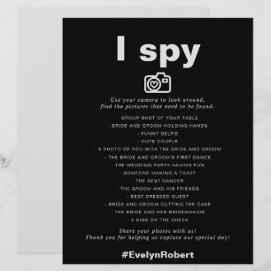Minimalist Elegant Formal Black I Spy Wedding Game