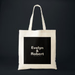 Minimalist Elegant Formal Black Wedding Tote Bag<br><div class="desc">This minimalist elegant formal black wedding tote bag is perfect for a rustic wedding. The design features a beautiful font in a black background to embellish your event.</div>