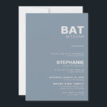 Minimalist Elegant Formal Blue Bat Mitzvah   Invitation<br><div class="desc">This minimalist elegant formal blue white bat mitzvah invitation is perfect for a simple religious event celebration. The design features a beautiful font in a blue background to embellish your event.</div>