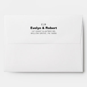 Minimalist Elegant Formal Initial Wedding Envelope