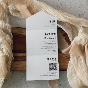 Minimalist Elegant Formal Wedding  All In One Invitation