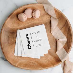 Minimalist Elegant Formal Wedding Cheers   Napkins