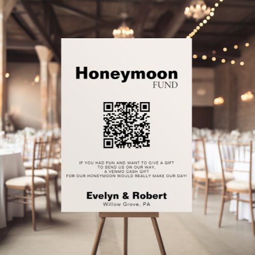 Minimalist Elegant Formal Wedding Honeymoon Fund Poster