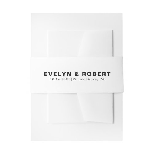 Minimalist Elegant Formal Wedding  Invitation Belly Band