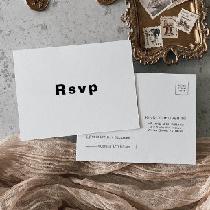 Minimalist Elegant Formal Wedding Rsvp Postcard