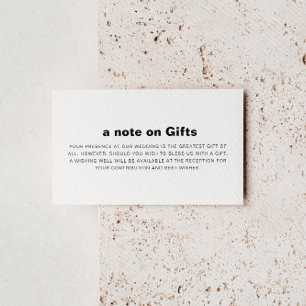 Minimalist Elegant Formal Wedding Wishing Well  Enclosure Card