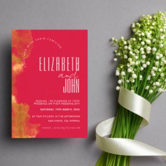 Minimalist Elegant Gold And Magenta Wedding