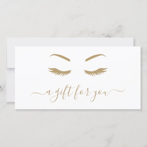 Minimalist Elegant Gold Lashes Gift Certificate