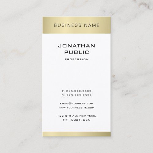 Minimalist Elegant Gold Look Plain Modern Trendy Business Card