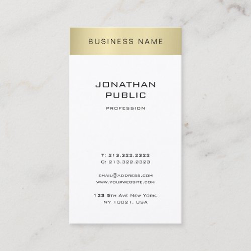 Minimalist Elegant Gold Look Plain Trendy Modern Business Card