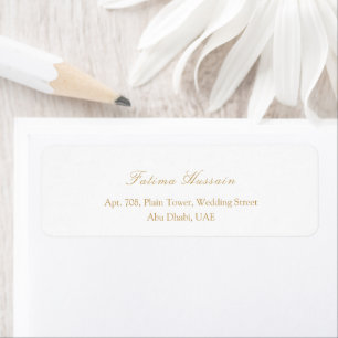 Minimalist Elegant Gold Script Wedding Address Label